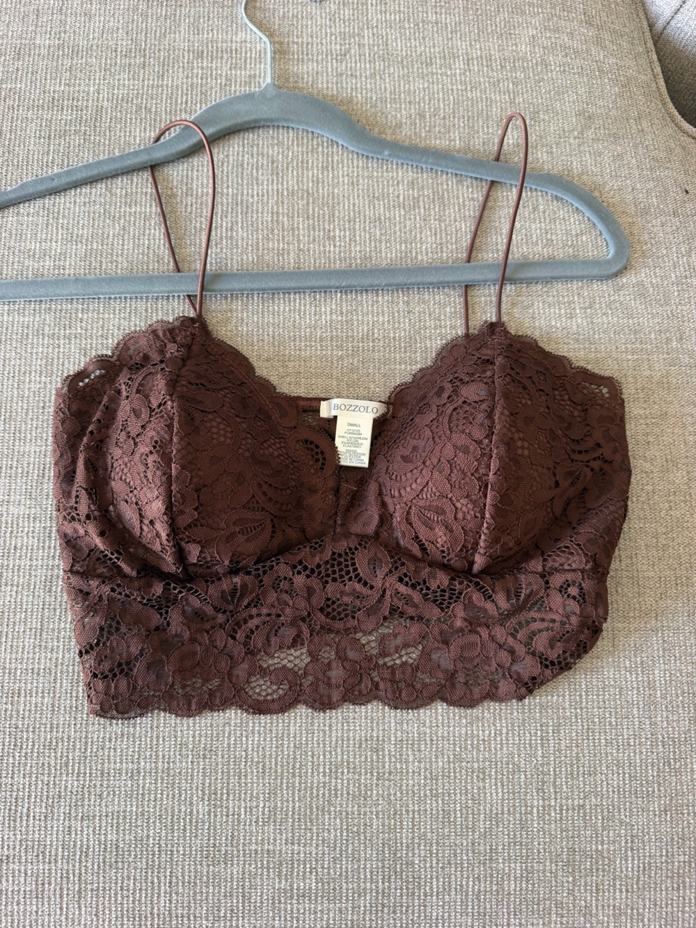 Bozzolo Chocolate Lace Bandeau Bralette